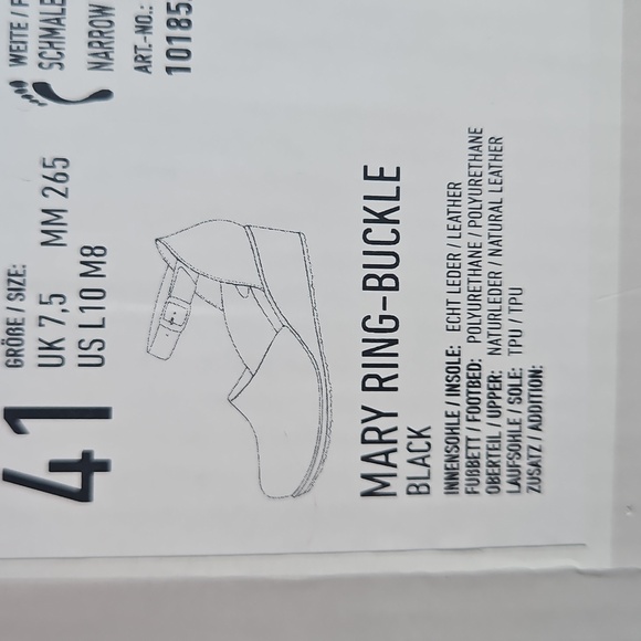 Birkenstock Papillio Black Leather Mary Ring-Buckle Wedge Mary Jane Size 41 / 10 - Picture 9 of 10